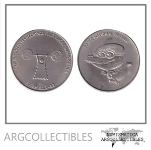 Cuba Medalla 1982 Banco Nacional Expo Numismatica y Filatelica Niquel
