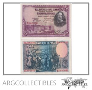 España Billete 50 Pesetas 1928 P-75 XF