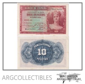 España Billete 10 Pesetas Año 1935 Condicion Xf