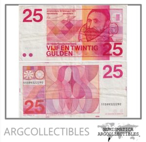 Holanda Billete 25 Gulden 1971 P-92b VF+
