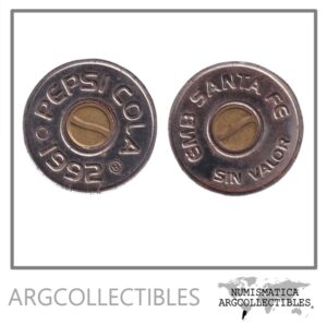 Argentina Ficha-Token 1992 Pepsi Maquina Expendedora Santa Fe Bimetalica AU