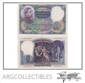 España Billete 50 Pesetas 1931 P-82 VF+