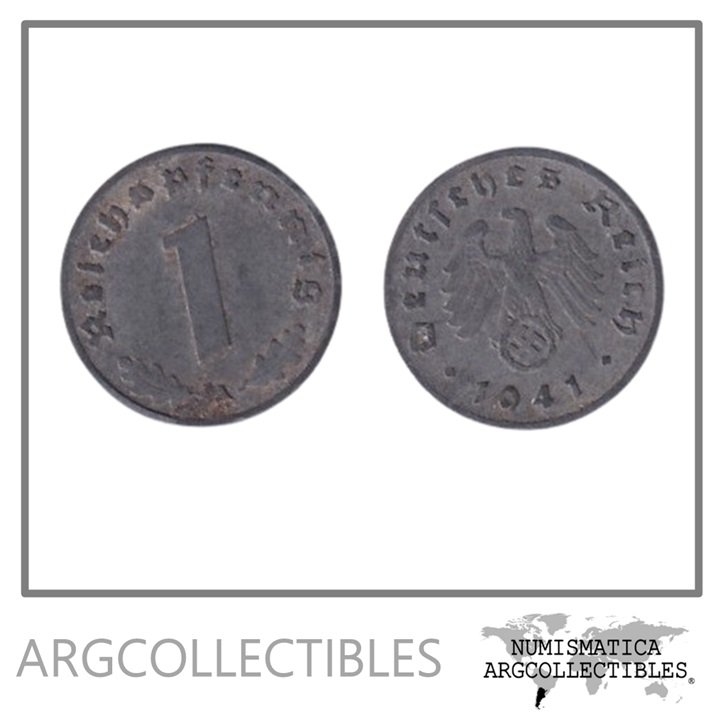 Alemania Moneda 1 Pfennig 1941 A 3er Reich Zinc KM-97 VF