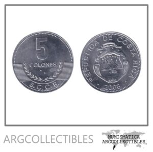 Costa Rica Moneda 5 Colones 2008 Aluminio KM-227b UNC