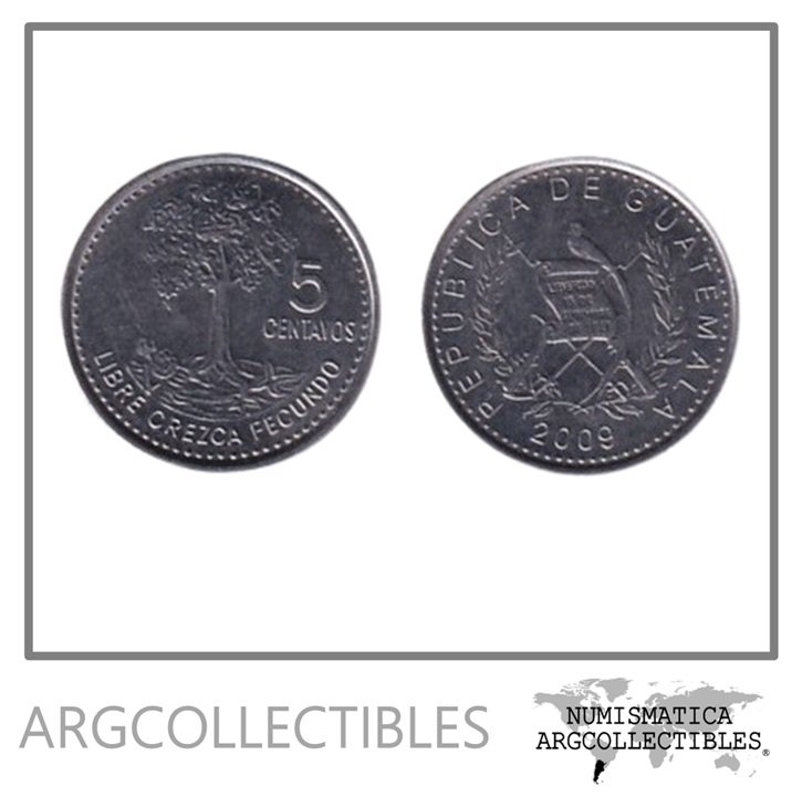 Guatemala Moneda 5 Centavos 2009 Acero KM-276.6 UNC