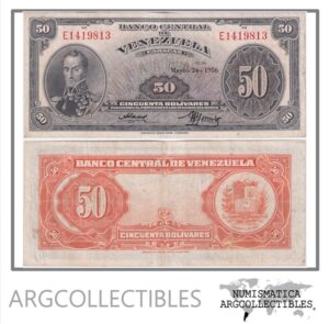 Venezuela Billete 50 Bolivares 1956 P-33c VF