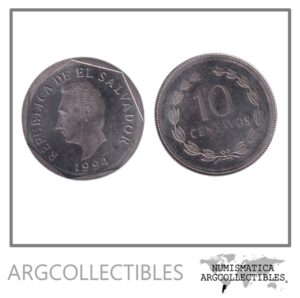 El Salvador Moneda 10 Centavos 1994 Acero KM-155a UNC