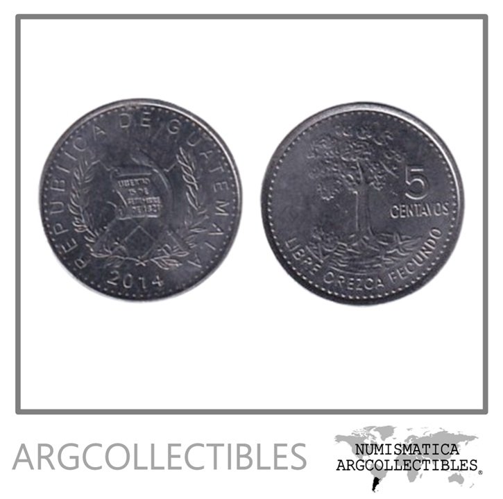 Guatemala Moneda 5 Centavos 2014 Acero KM-276.6 UNC