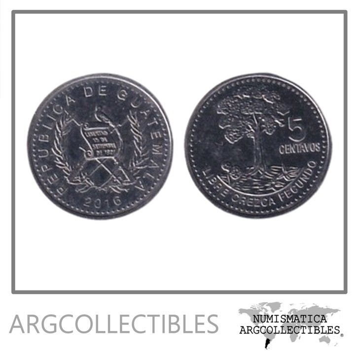 Guatemala Moneda 5 Centavos 2016 Acero KM-276.6 UNC