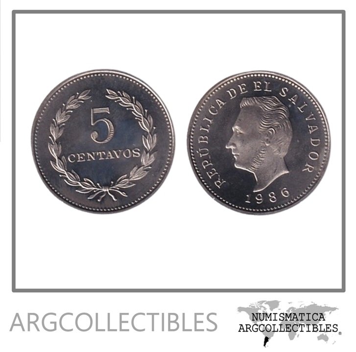El Salvador Moneda 5 Centavos 1986 Niquel KM-149 UNC
