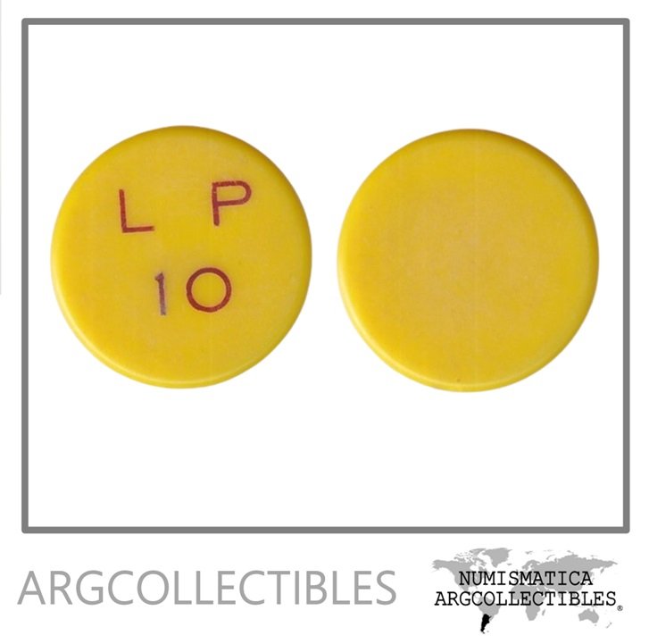 Guatemala Ficha Token 10 Libras Amarilla Finca la Paz
