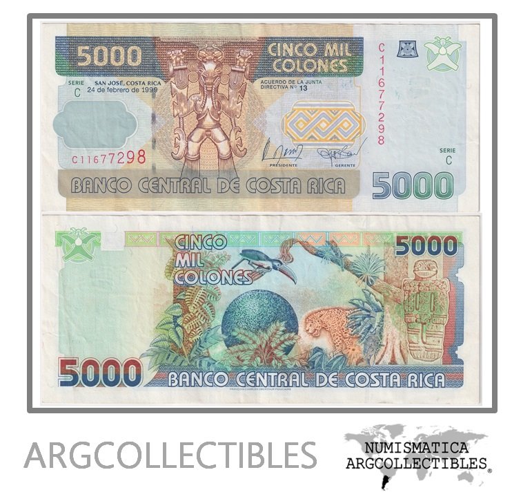Costa Rica Billete 5.000 Colones 1999 P-268 XF