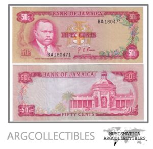 Jamaica Billete 50 Centavos 1960 (1970) P-53 AU