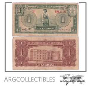 Paraguay Billete 1 Guarani 1952 P-185B(2) F+ (Chamorra Acosta)