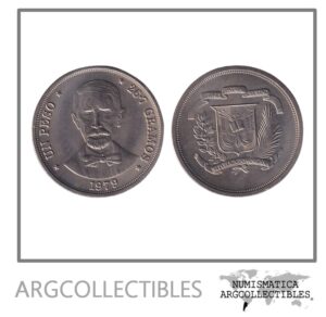 Republica Dominicana Moneda 1 Peso 1979 Niquel KM-53 Juan Pablo Duarte UNC