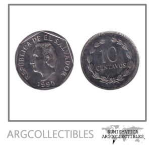 El Salvador Moneda 10 Centavos 1995 Acero KM-155b UNC