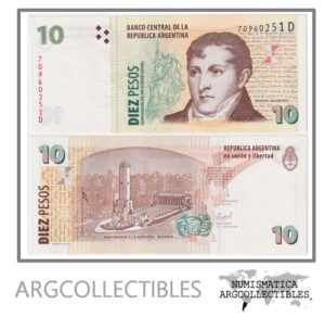 Argentina Billete 10 Pesos 2001 P-348/BOT-3409 UNC (Serie D)