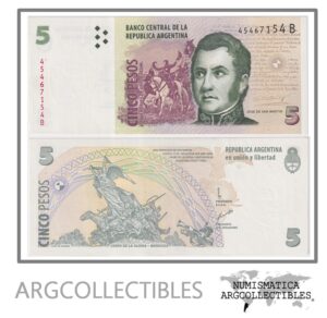 Argentina Billete 5 Pesos 2001 P-347/BOT-3308 XF (Serie B)