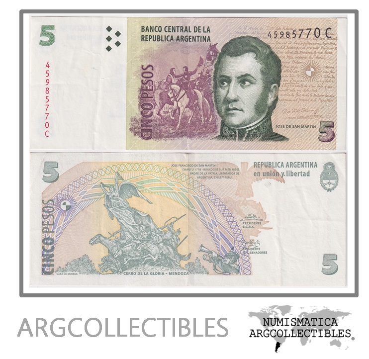 Argentina Billete 5 Pesos 2003 P-353/BOT-3313 XF (Serie C)