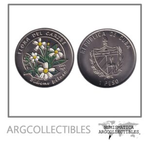 Cuba Moneda 1 Peso 1997 Flora del Caribe Bidens Pilosa Niquel Color KM-738 UNC
