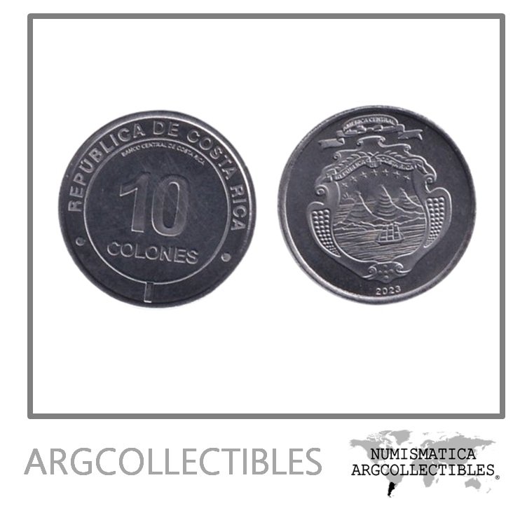 Costa Rica Moneda 10 Colones 2023 Acero UNC