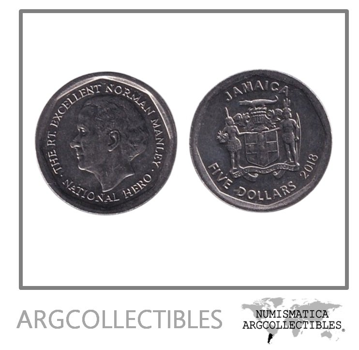 Jamaica Moneda 5 Dolares 2018 Acero KM-163 UNC