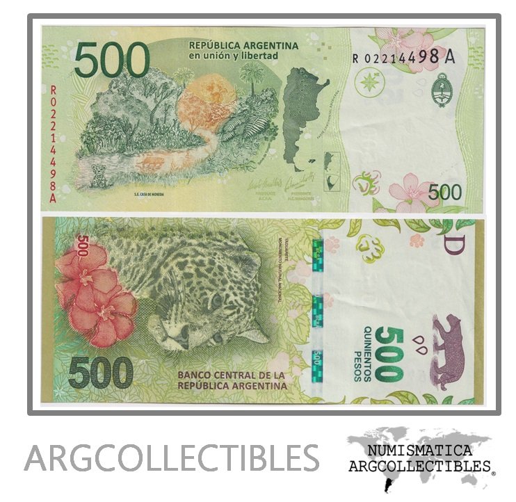 Argentina Billete 500 Pesos 2019-2020 P-365/BOT-5818 AU (Reposicion)