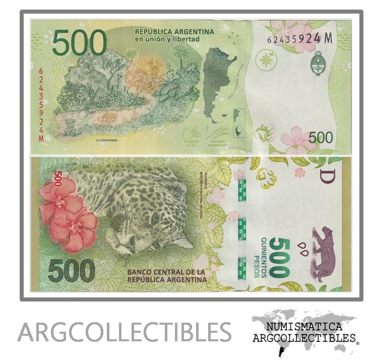Argentina Billete 500 Pesos 2020 P-365/BOT-5821 UNC (Serie M)