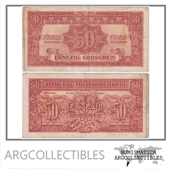 Austria Billete 50 Groschen 1944 P-102 VF+ (Ocupacion Aliada)
