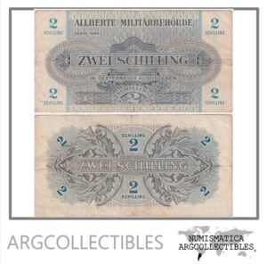 Austria Billete 2 Shilling 1944 P-104 VF+ (Ocupacion Aliada)