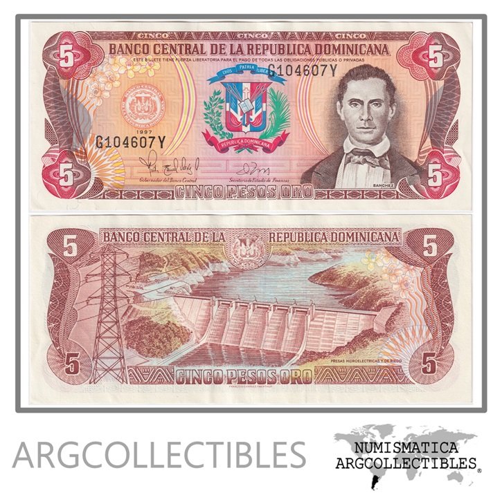 Republica Dominicana Billete 5 Pesos 1997 P-152B XF