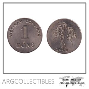 Vietnam del Sur Moneda 1 Dong 1964 Niquel KM-7 UNC