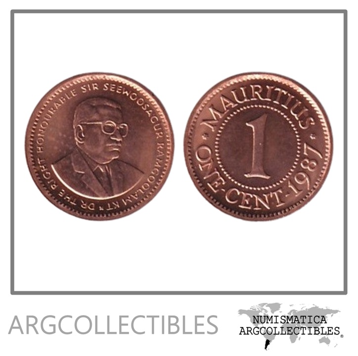 Mauricio Moneda 1 Centavo 1987 Cobre KM-51 UNC