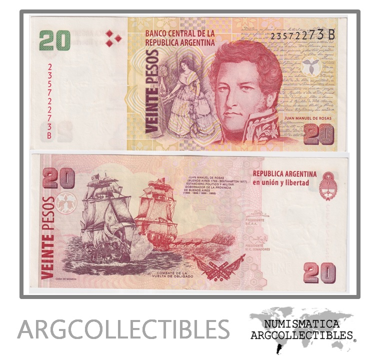 Argentina Billete 20 Pesos 2003 P-355/BOT-3513 XF+ (Serie B)