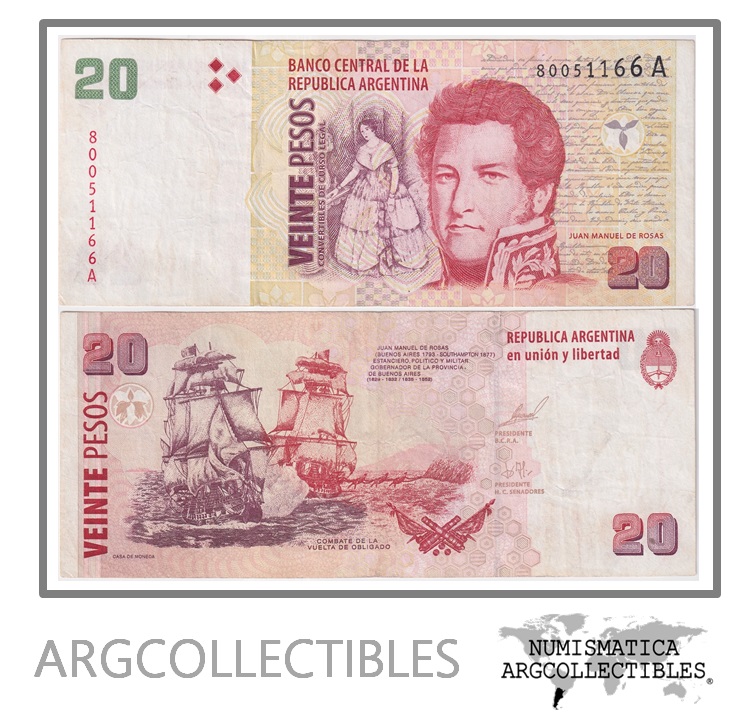 Argentina Billete 20 Pesos 2002 P-349/BOT-3507 VF (Serie A)