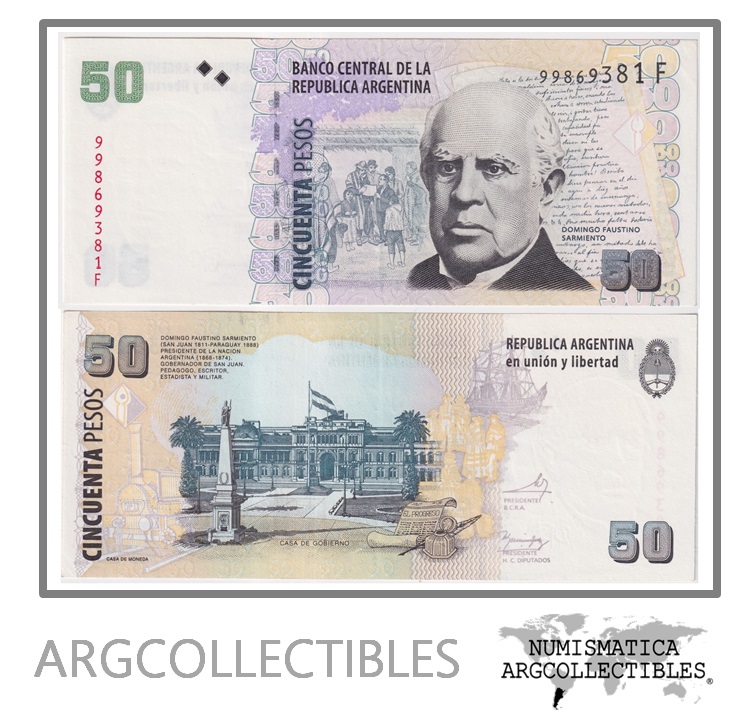 Argentina Billete 50 Pesos 2013 P-356/BOT-3629 UNC (Serie F)