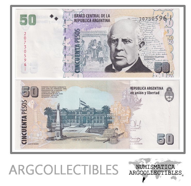 Argentina Billete 50 Pesos 2014 P-356/BOT-3635 UNC (Serie I)