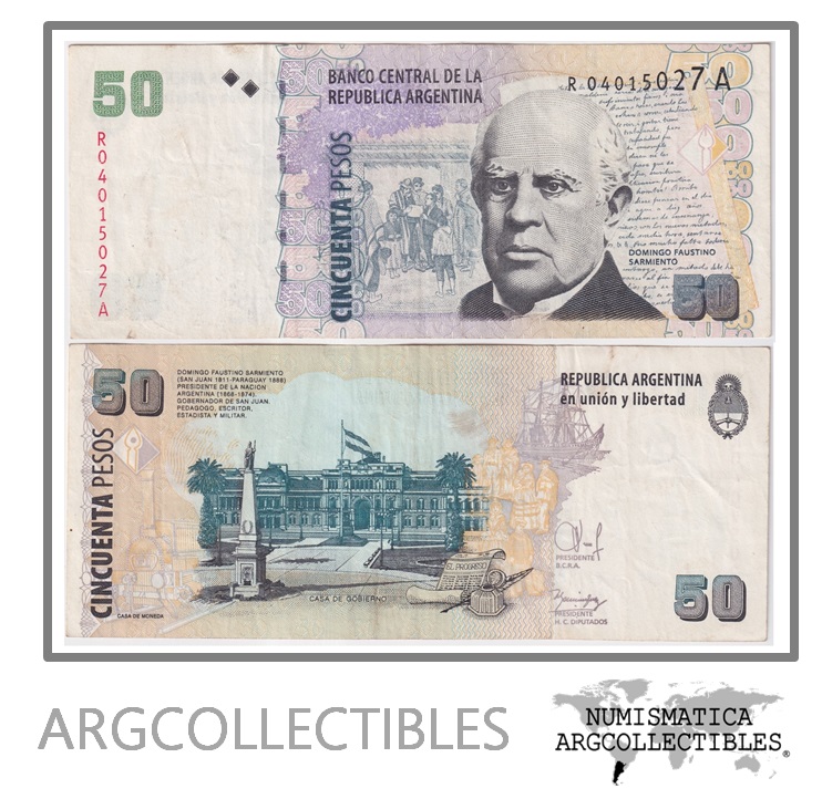 Argentina Billete 50 Pesos 2014 P-356/BOT-3636 VF (Reposicion)