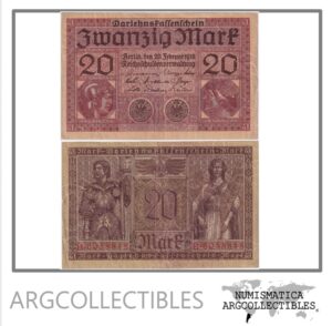 Alemania Billete 20 Marcos 1918 P-57 VF+