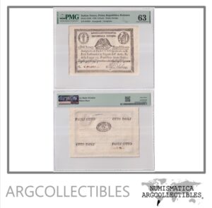 Vaticano Billete 8 Paoli 1798 P-S-538 UNC (Certificado)