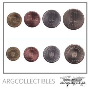 Rumania Set x 4 Monedas Bani 2020-2021 Laton UNC