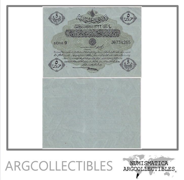 Turquia Billete 5 Piastres 1917 P-96 AU
