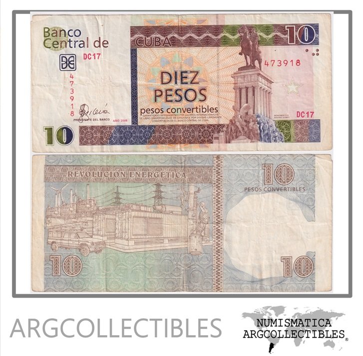 Cuba Billete 10 Pesos 2006 P-FX-49 VF-