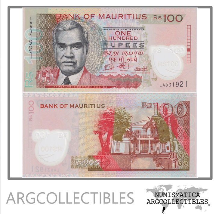 Mauricio Billete 100 Rupias 2024 P-65a UNC (Polimero)