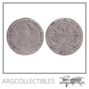 Austria Moneda 1 Thaler 1780 Plata 835 Original Ceca Milan Maria Teresa VF-