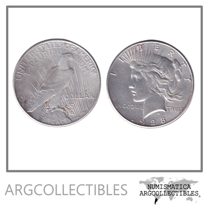 USA Moneda 1 Dolar 1928 ´´S´´ Plata 900 Peace KM-150 AU
