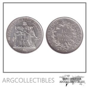 Francia Moneda 10 Francos 1969 Plata 900 Hercules KM-932 UNC