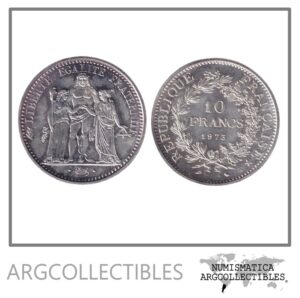 Francia Moneda 10 Francos 1973 Plata 900 Hercules KM-932 UNC