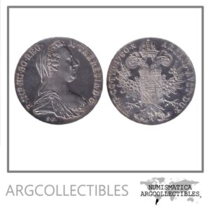Austria Moneda 1 Thaler 1780 Plata 835 Maria Teresa Reestrike Proof