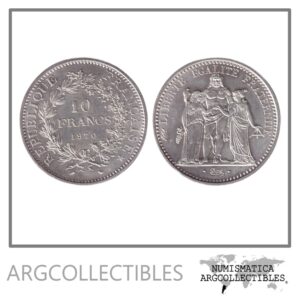 Francia Moneda 10 Francos 1970 Plata 900 Hercules KM-932 UNC